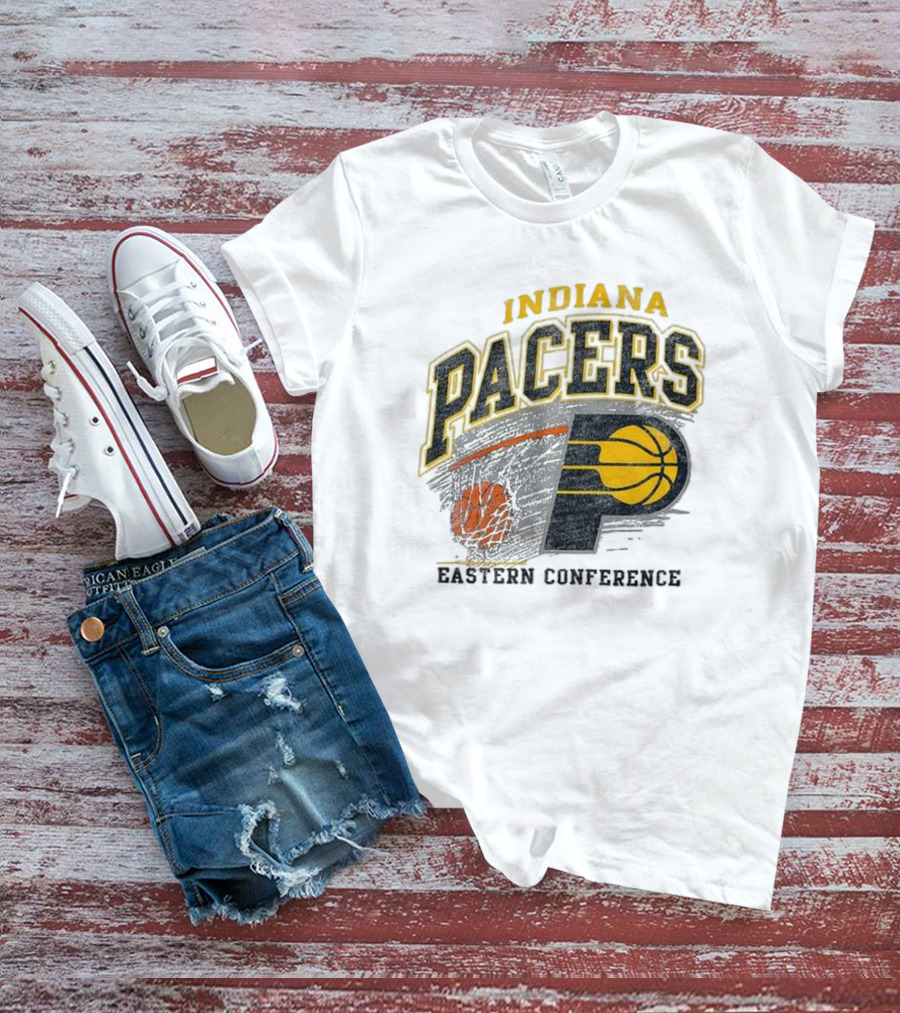 Indiana Pacers Eastern Conference Basketball Logo Adult Franklin Amp Up T-Shirt
