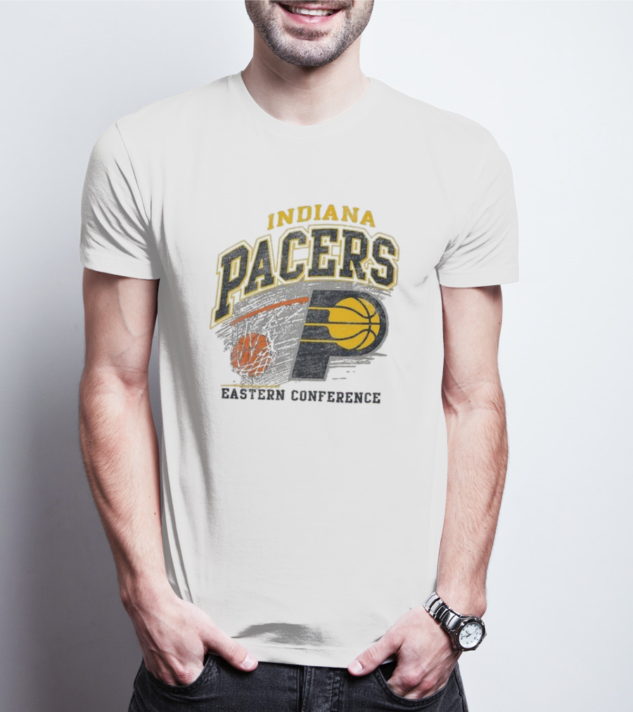Indiana Pacers Eastern Conference Basketball Logo Adult Franklin Amp Up T-Shirt