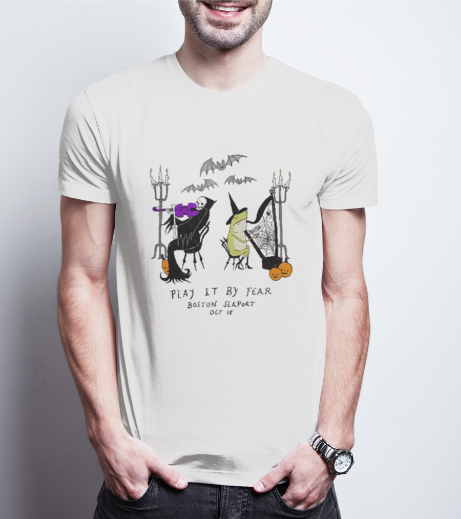 Play It By Fear Bill Crisafi Witch Skeleton Bats Boston Seaport Oct 18 T-Shirt