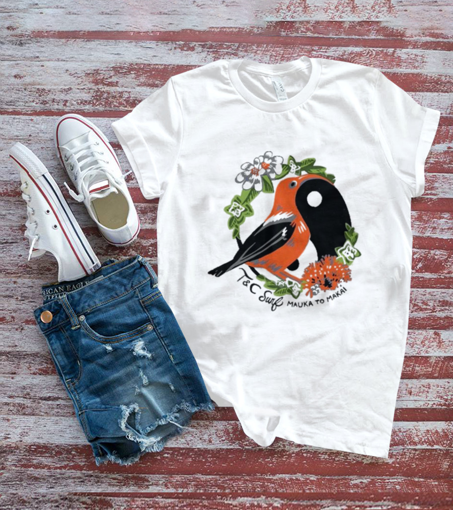T&C Surf Mauka To Makai Bird Floral Yin Yang T-Shirt