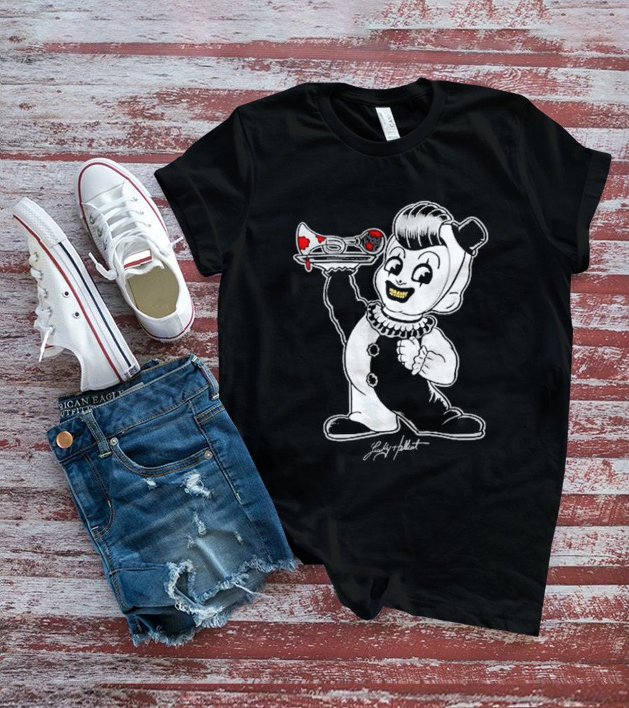 Lucky Hellcat Big Boy Creepy Clown With Chainsaw T-Shirt