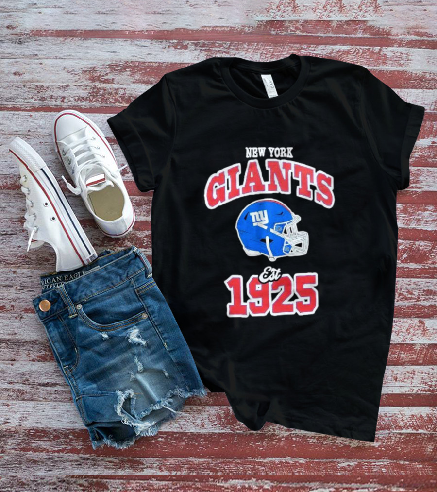 New York Giants Est 1925 Blue Helmet Aleali May Collaboration T-Shirt