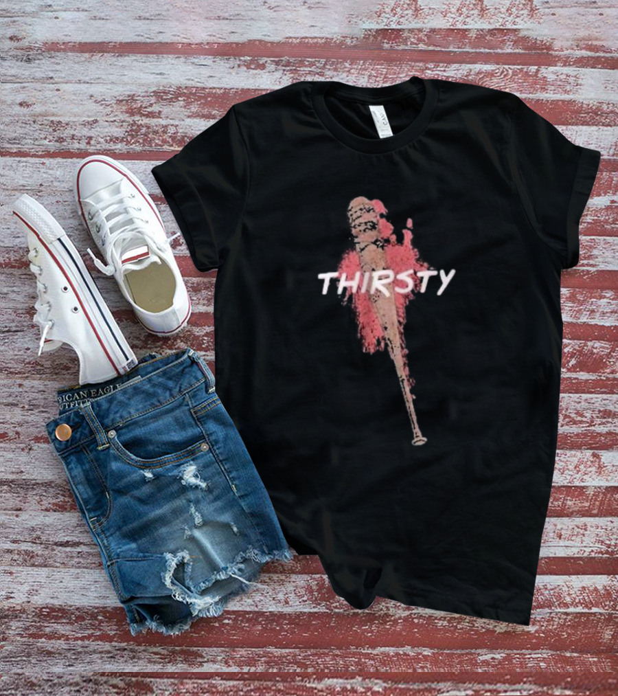 Skybound The Walking Dead Lucille Thirsty Blood Splatter Baseball Bat T-Shirt