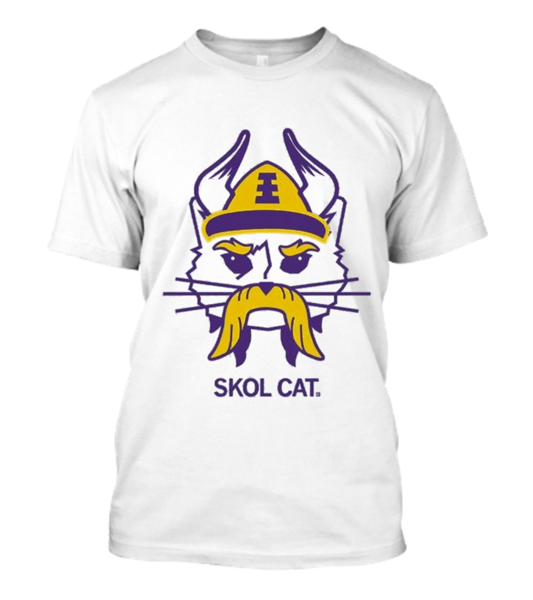 Raygun Skol Cat Viking Helmet Mustache T-Shirt