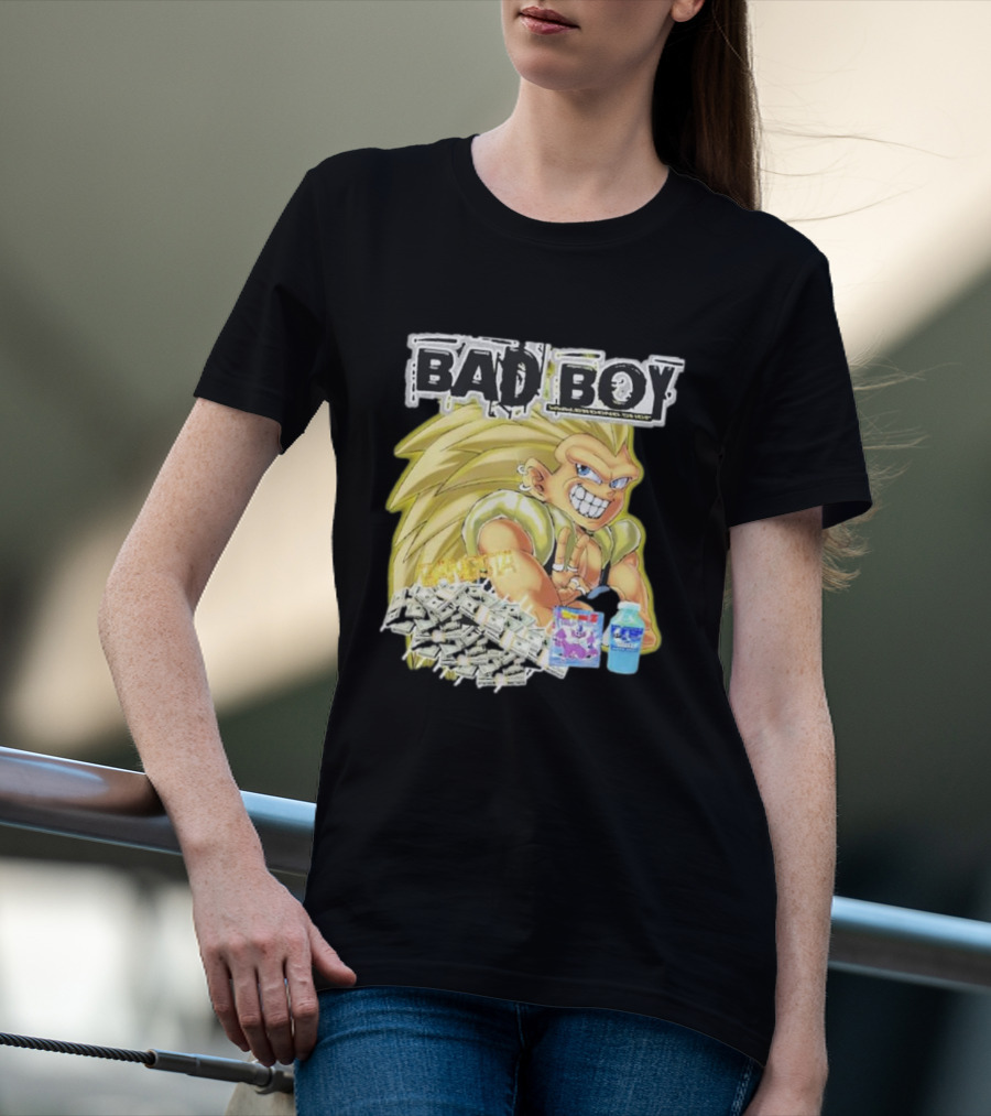 BAD BOY Sparking 2 Gotenks With Money And Blue Drink T-Shirt
