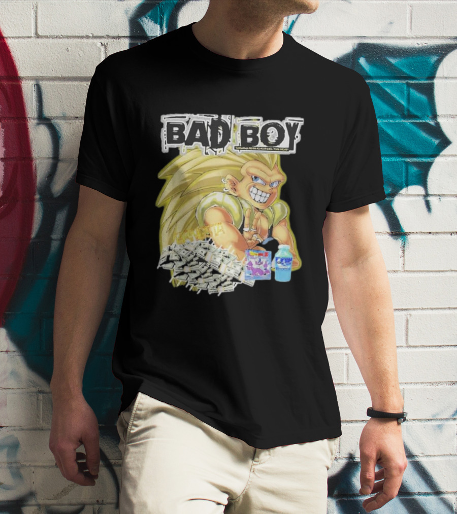 BAD BOY Sparking 2 Gotenks With Money And Blue Drink T-Shirt