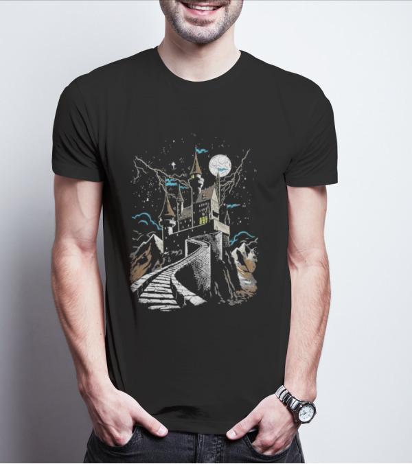 Dark Keep Moonlit Castle Vintage Intotheam T-Shirt