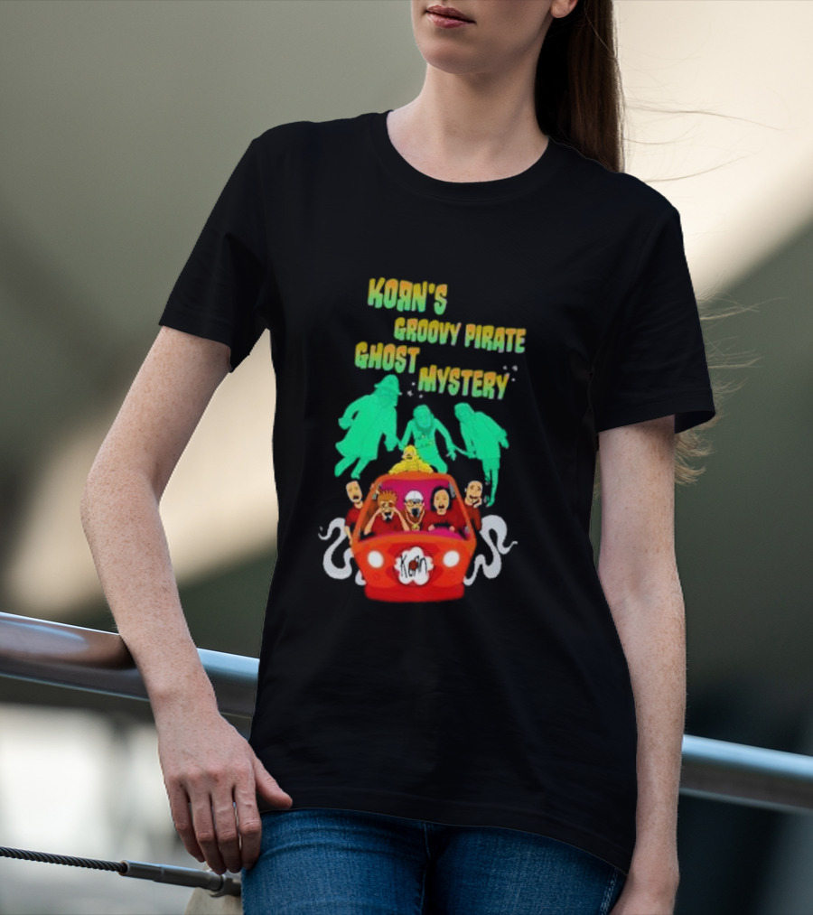 Korn's Groovy Pirate Ghost Mystery Machine Spectacular Adventure With Spooky Figures And Red Car T-Shirt