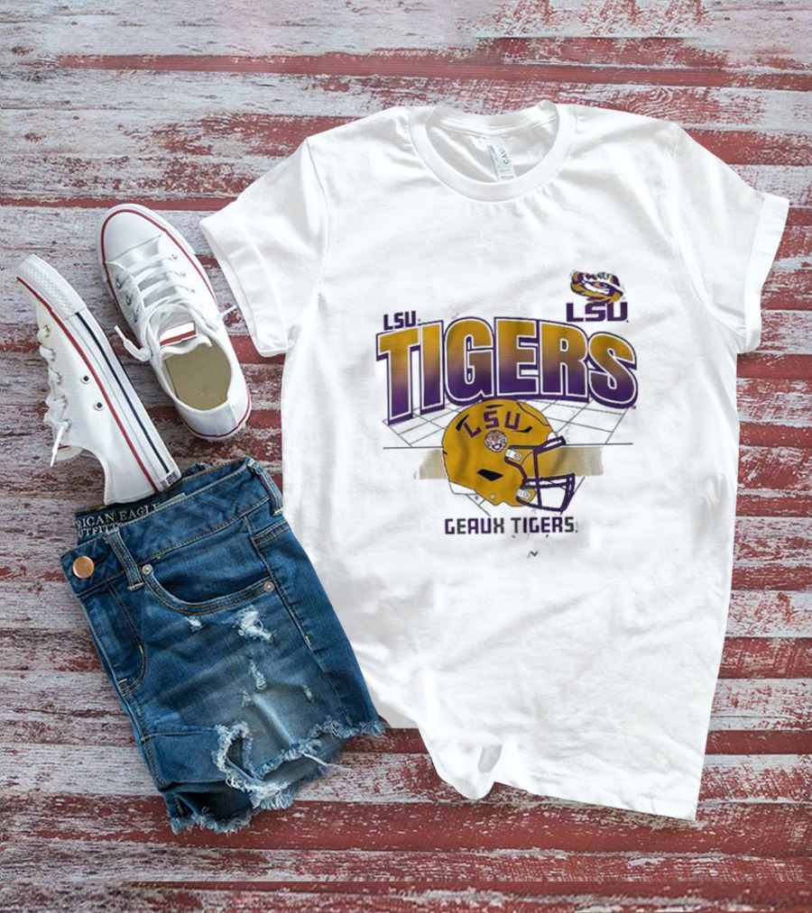 LSU Tigers Geaux Tigers Football Helmet Baton Rouge LA Grid T-Shirt