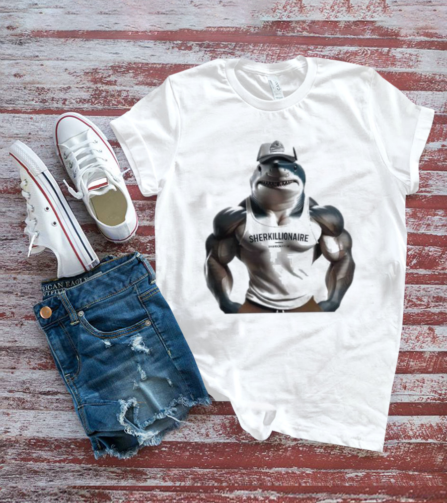 Muscular Shark Sherkillionaire Shirtless Body And Cap T-Shirt