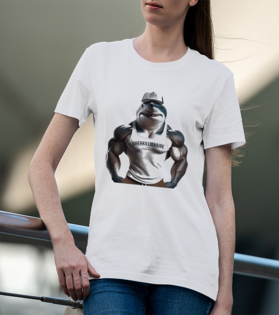 Muscular Shark Sherkillionaire Shirtless Body And Cap T-Shirt