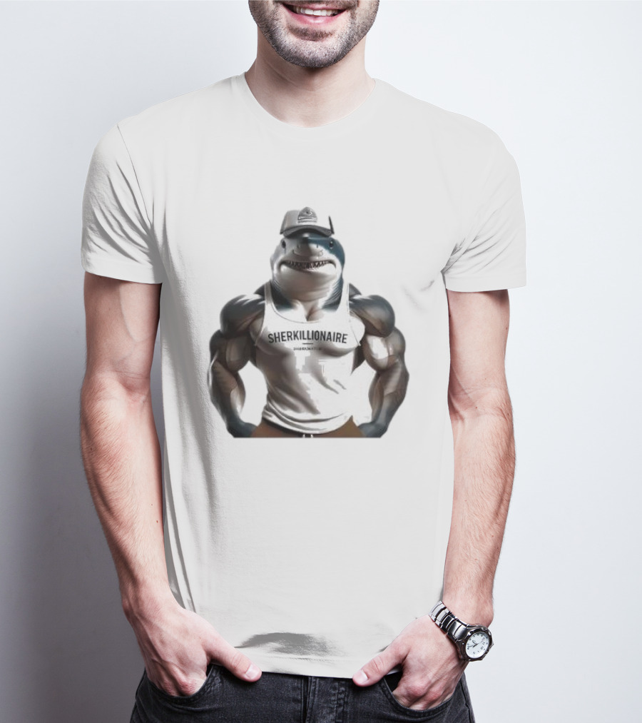Muscular Shark Sherkillionaire Shirtless Body And Cap T-Shirt