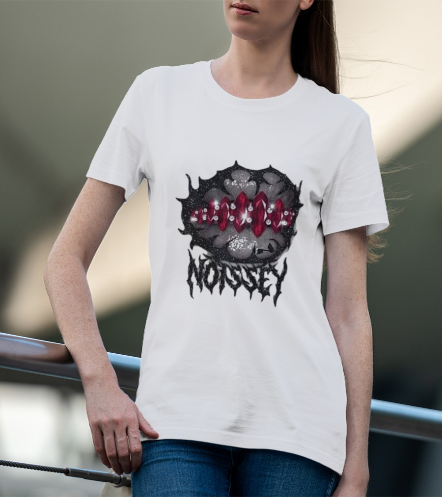 Noissey Rock Night Red Diamond Lip Print T-Shirt