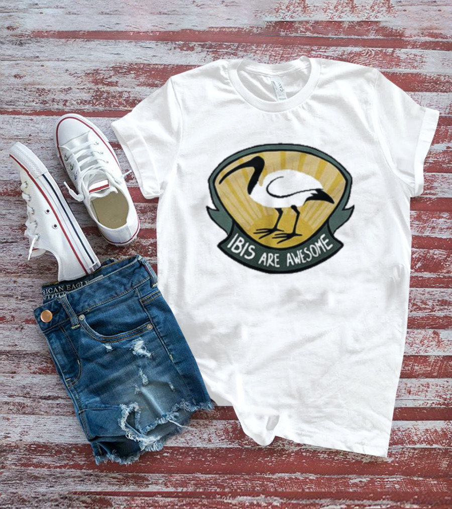Bridget Farmer Ibis Are Awesome Emblem T-Shirt