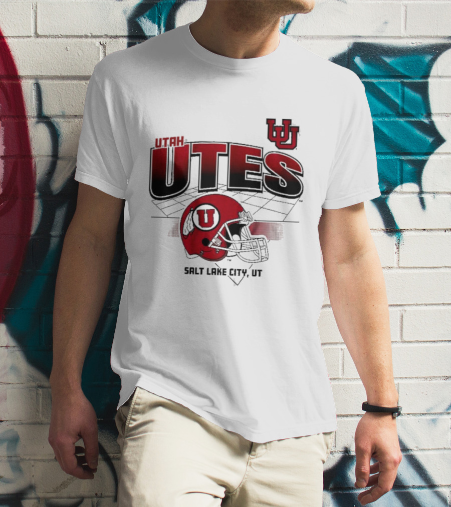 Utah Utes Football Helmet Salt Lake City UT Grid T-Shirt