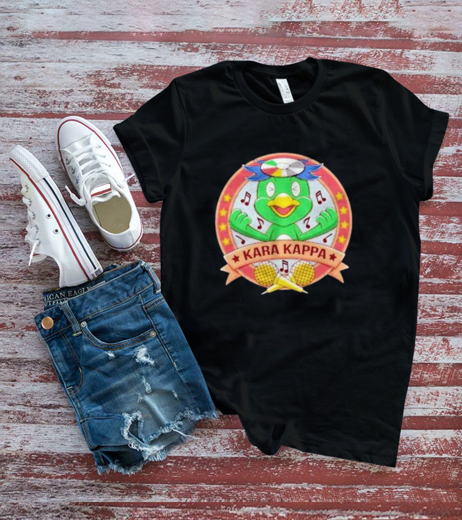 Karaoke Kappa Music Japan Monster Kara Kappa Music Notes Cartoon T-Shirt