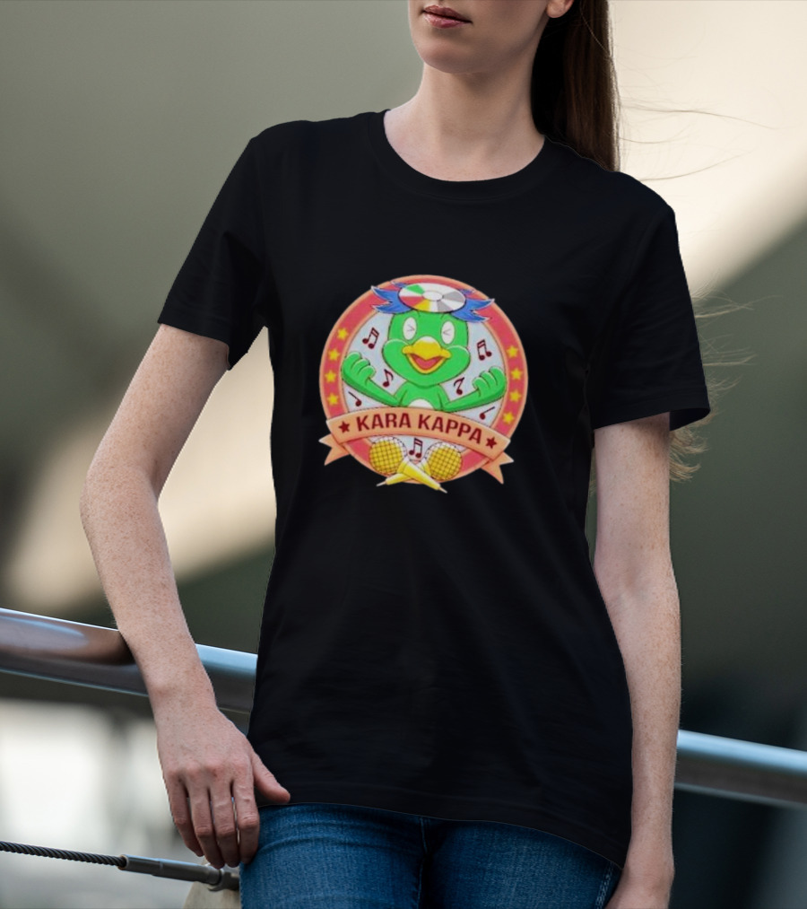 Karaoke Kappa Music Japan Monster Kara Kappa Music Notes Cartoon T-Shirt
