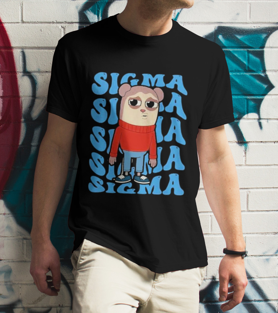 Sigma Max The Monkey Character In Red T-Shirt
