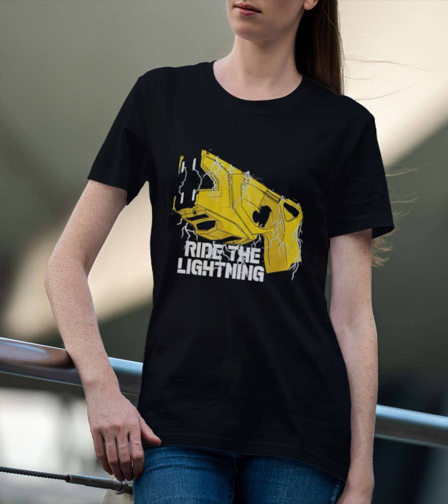 Ride The Lightning CBC Yellow Gun With Electric Bolts T-Shirt