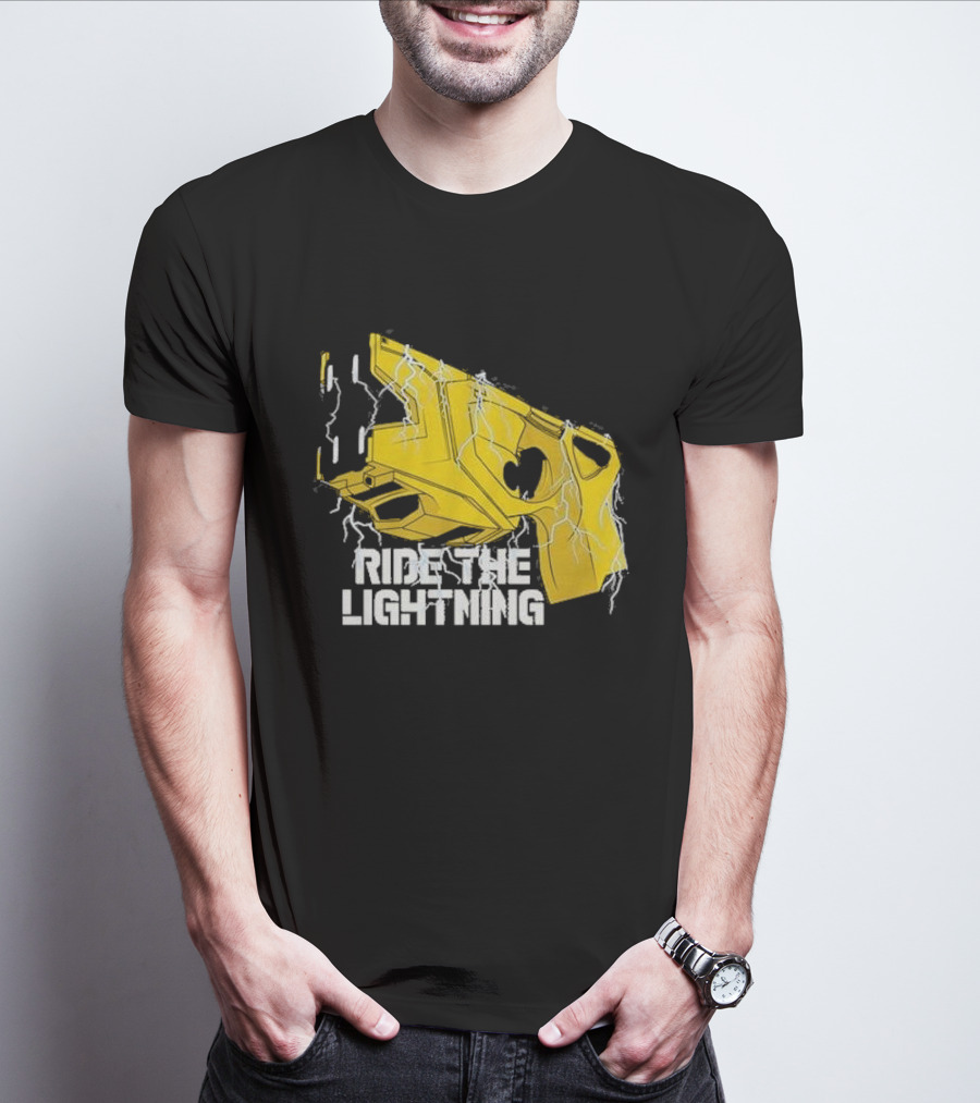 Ride The Lightning CBC Yellow Gun With Electric Bolts T-Shirt