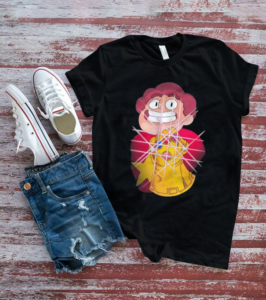 Steven Universe Wearing Infinity Gauntlet With Gems T-Shirt