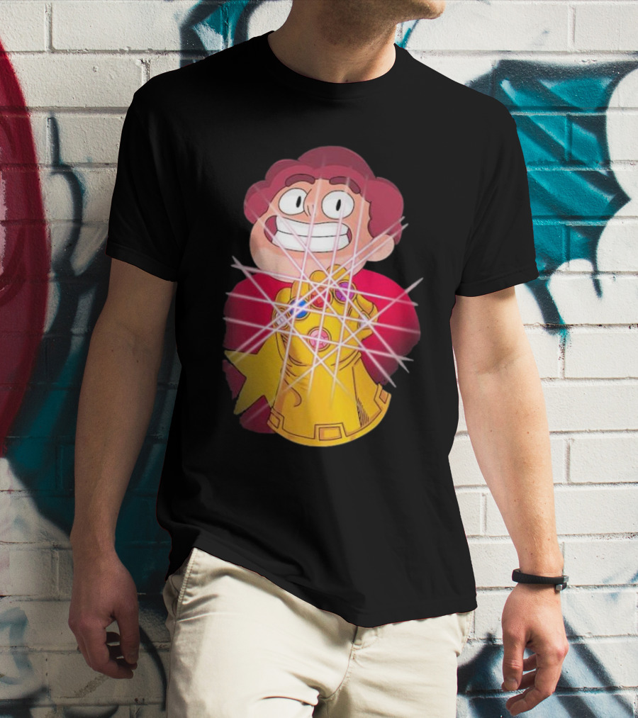 Steven Universe Wearing Infinity Gauntlet With Gems T-Shirt