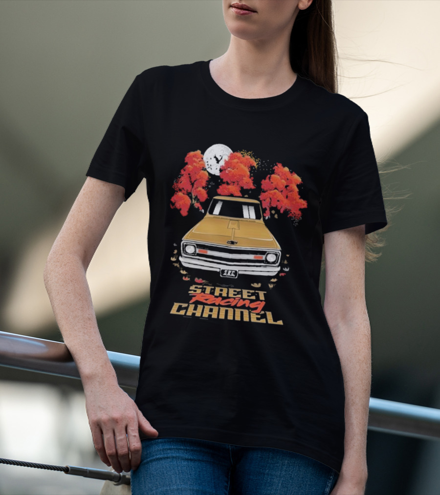 Street Racing Channel Fall Classic Car Autumn Moon T-Shirt