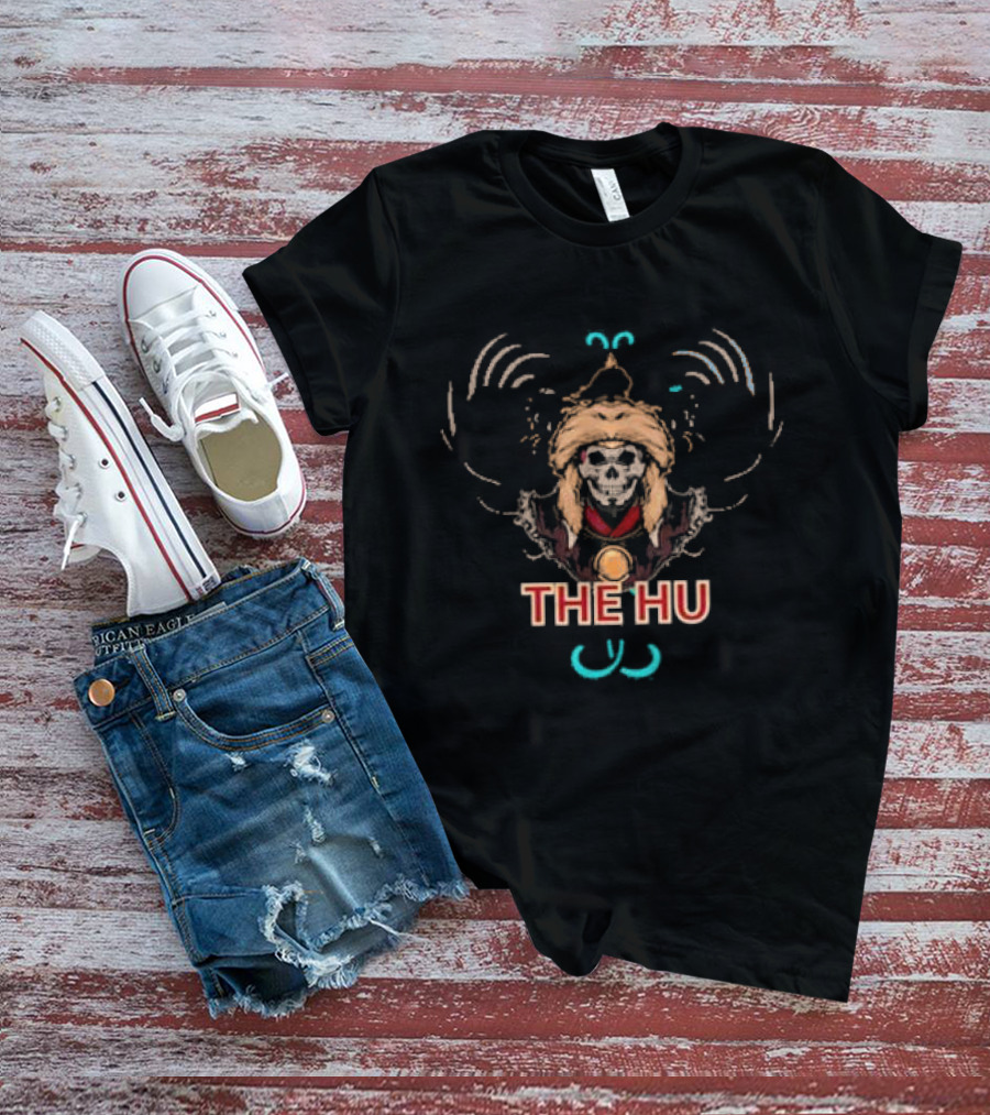 The Hu Skull Design With Mongolian Headdress And Text T-Shirt