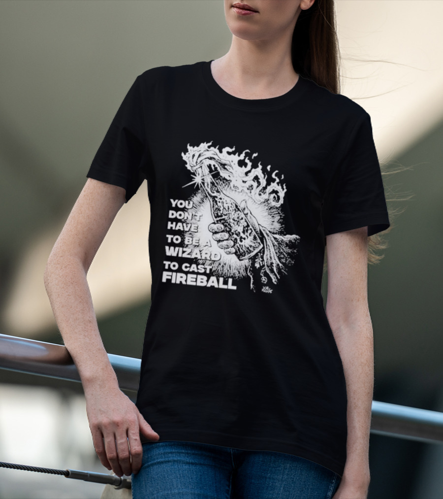 You Don't Have To Be A Wizard To Cast Fireball Diablo Macabre Flame Bottle T-Shirt