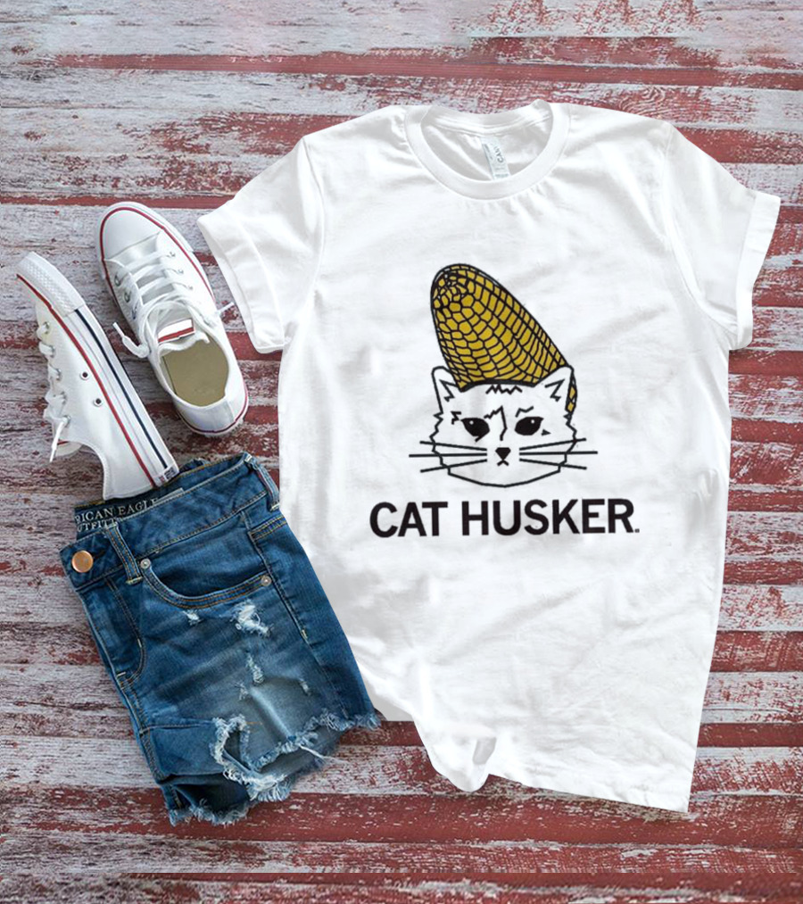 Cat Husker Corn Cat Heavyweight T-Shirt