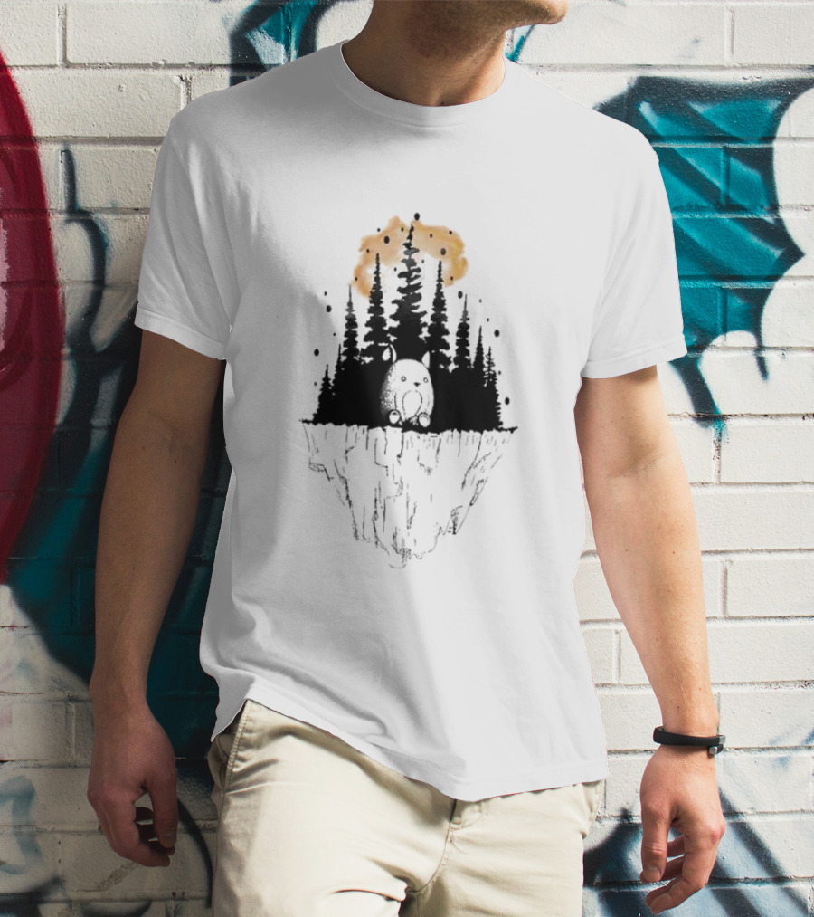 Forest Island Mystique Cute Creature On Floating Cliff T-Shirt