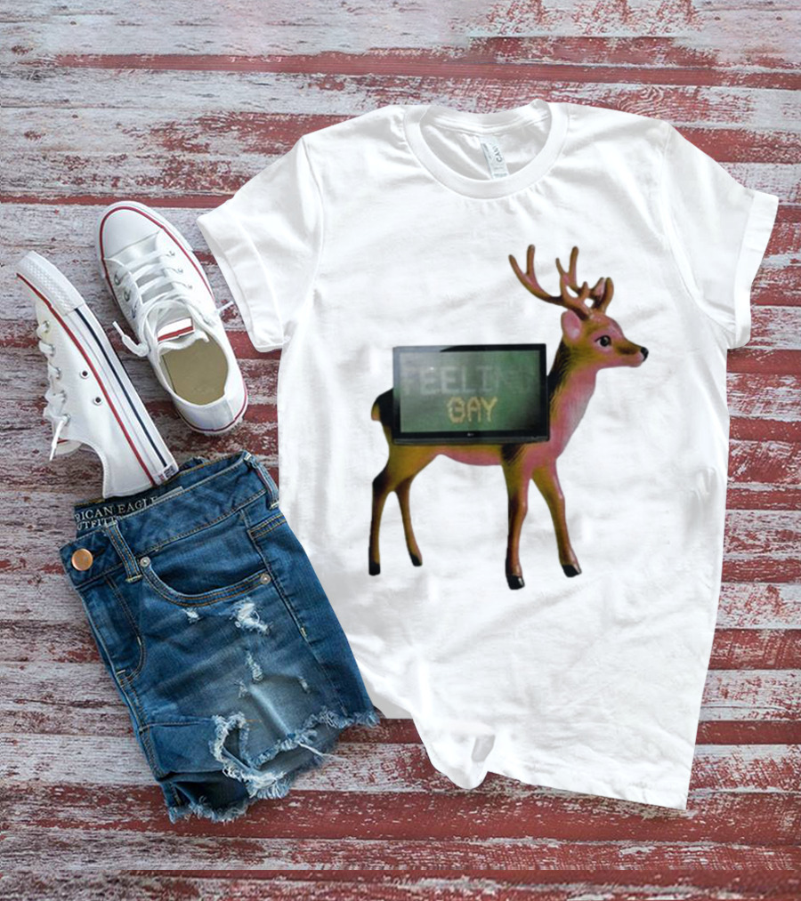 Jean Pierre Feeling Gay Deer With TV Screen T-Shirt