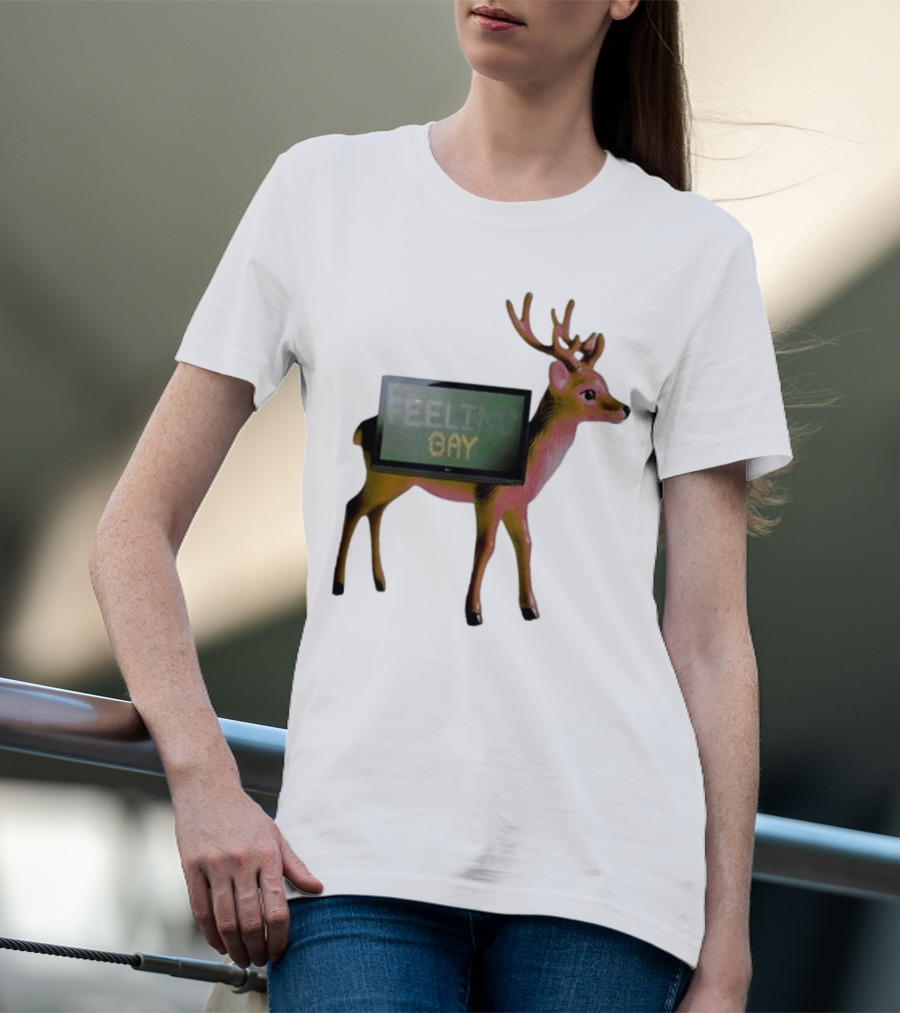 Jean Pierre Feeling Gay Deer With TV Screen T-Shirt