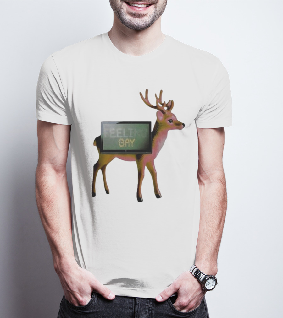 Jean Pierre Feeling Gay Deer With TV Screen T-Shirt