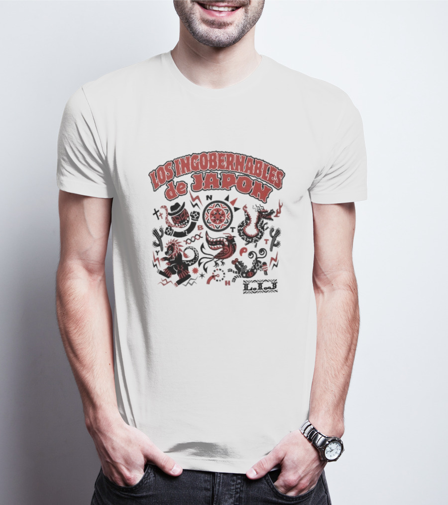 Los Ingobernables De Japon Mural De LIJ Light Beige T-Shirt