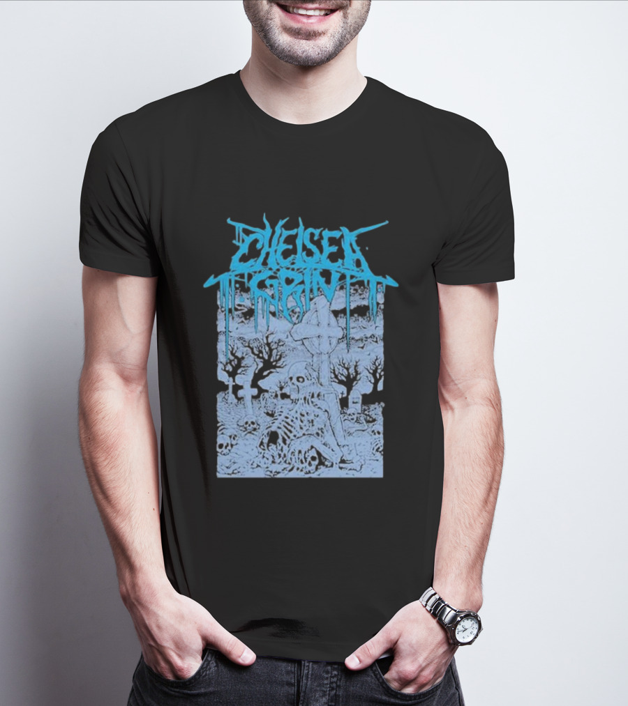 Chelsea Grin Skeleton Cemetery Scene T-Shirt