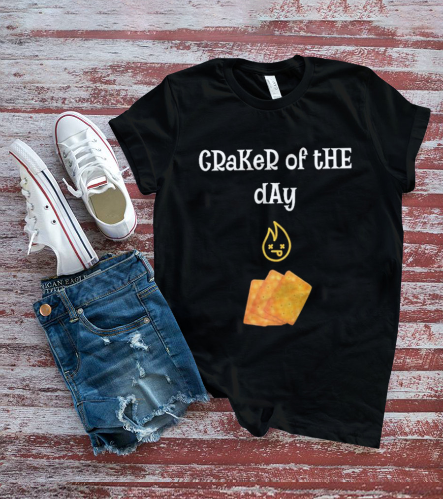 Cracker Of The Day Funny Fire Emoji Icon With Crackers T-Shirt