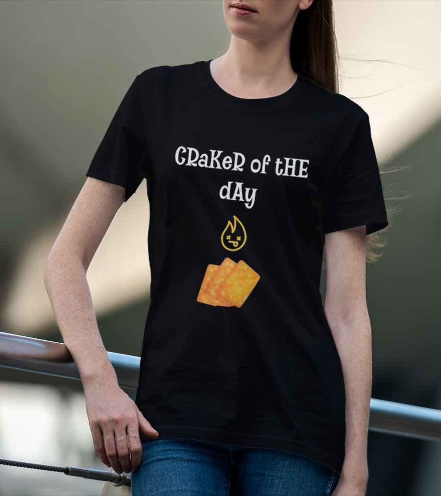 Cracker Of The Day Funny Fire Emoji Icon With Crackers T-Shirt