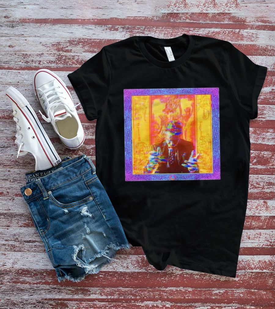 Dragons Ft Jordan Peterson Psychedelic Portrait With Ornate Border T-Shirt