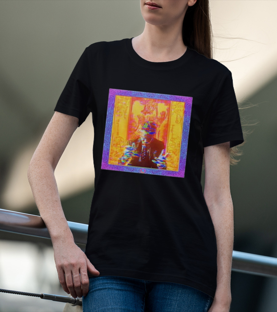 Dragons Ft Jordan Peterson Psychedelic Portrait With Ornate Border T-Shirt