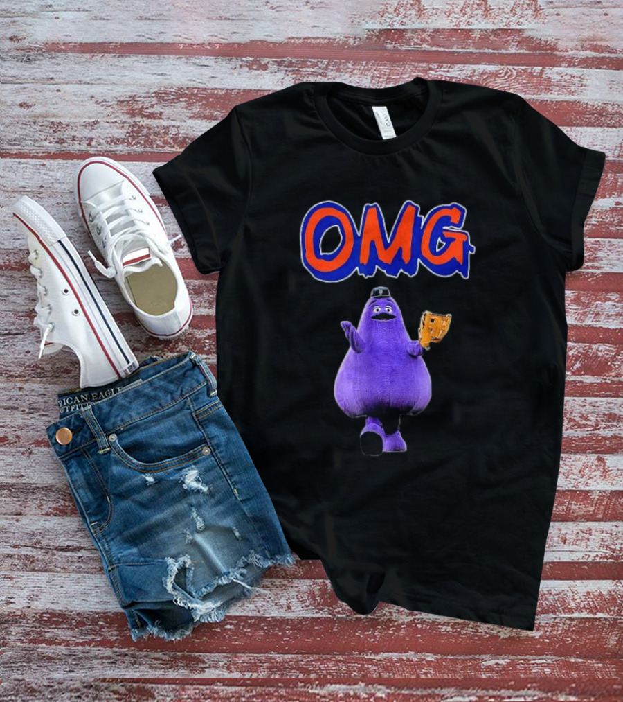 OMG New York Grimace Baseball Glove T-Shirt