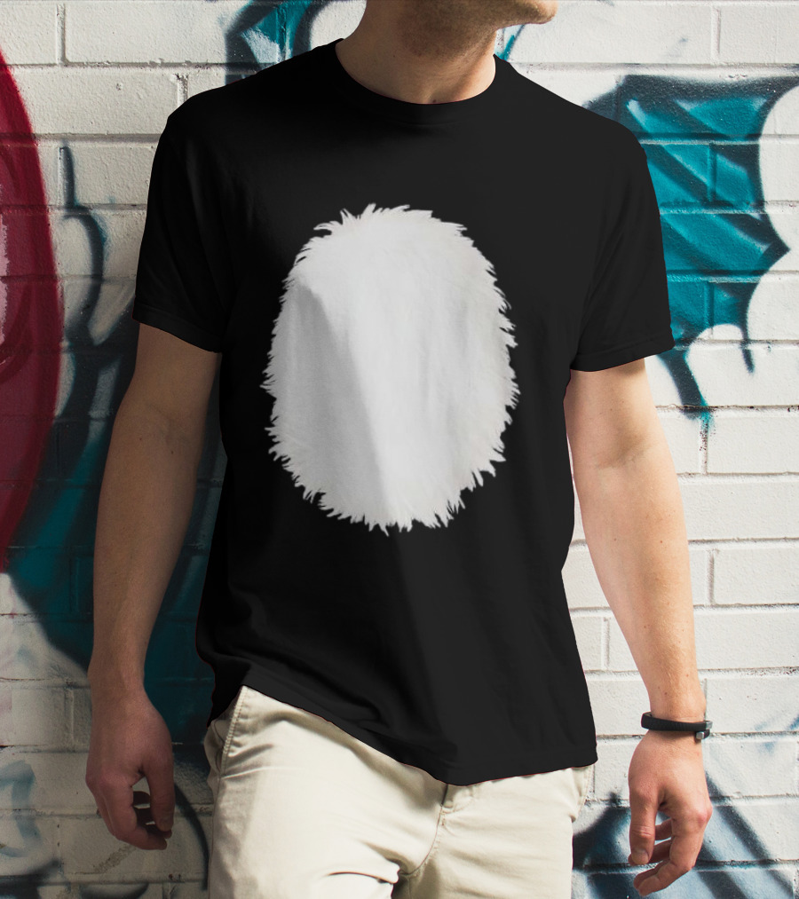 White Furry Belly DIY Costume Cosplay Animal Theme Panda Bear Cat Skunk Deer T-Shirt