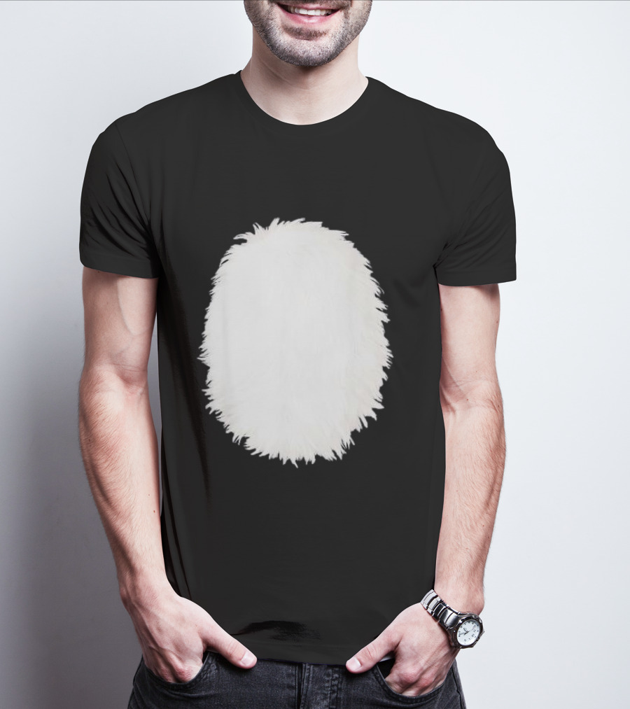 White Furry Belly DIY Costume Cosplay Animal Theme Panda Bear Cat Skunk Deer T-Shirt