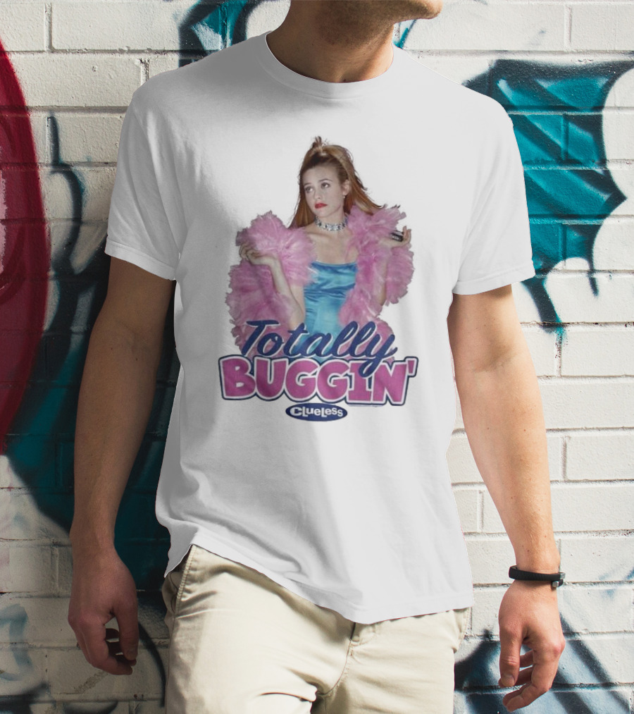 Clueless Totally Buggin' Pink Feather Boa Iconic Look T-Shirt