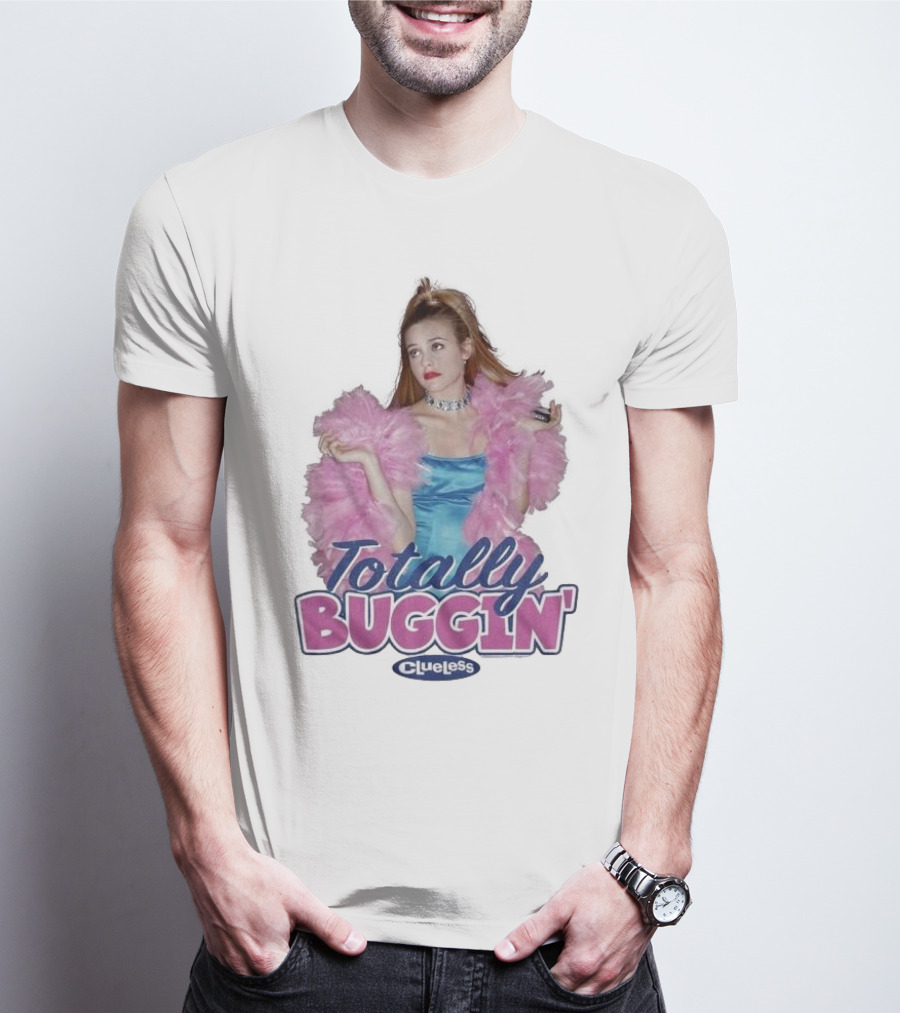 Clueless Totally Buggin' Pink Feather Boa Iconic Look T-Shirt