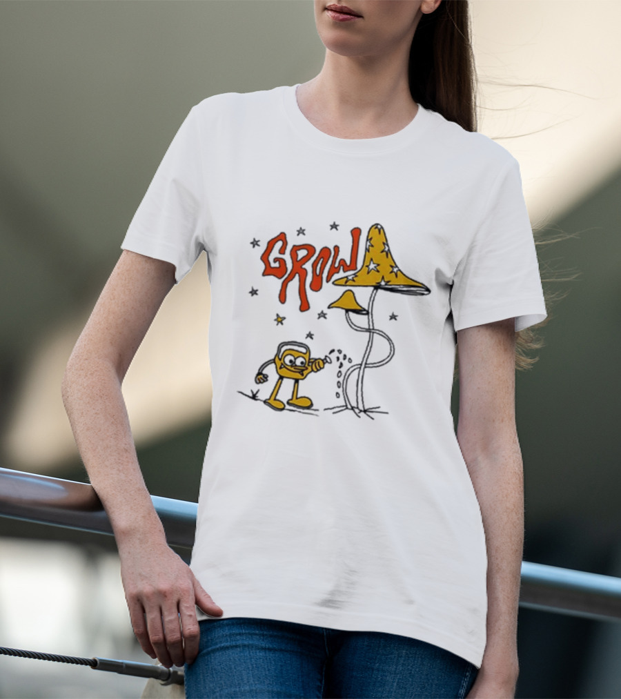 Grow To Grow Stars Mushroom Character Planting T-Shirt
