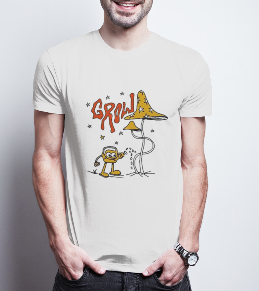 Grow To Grow Stars Mushroom Character Planting T-Shirt