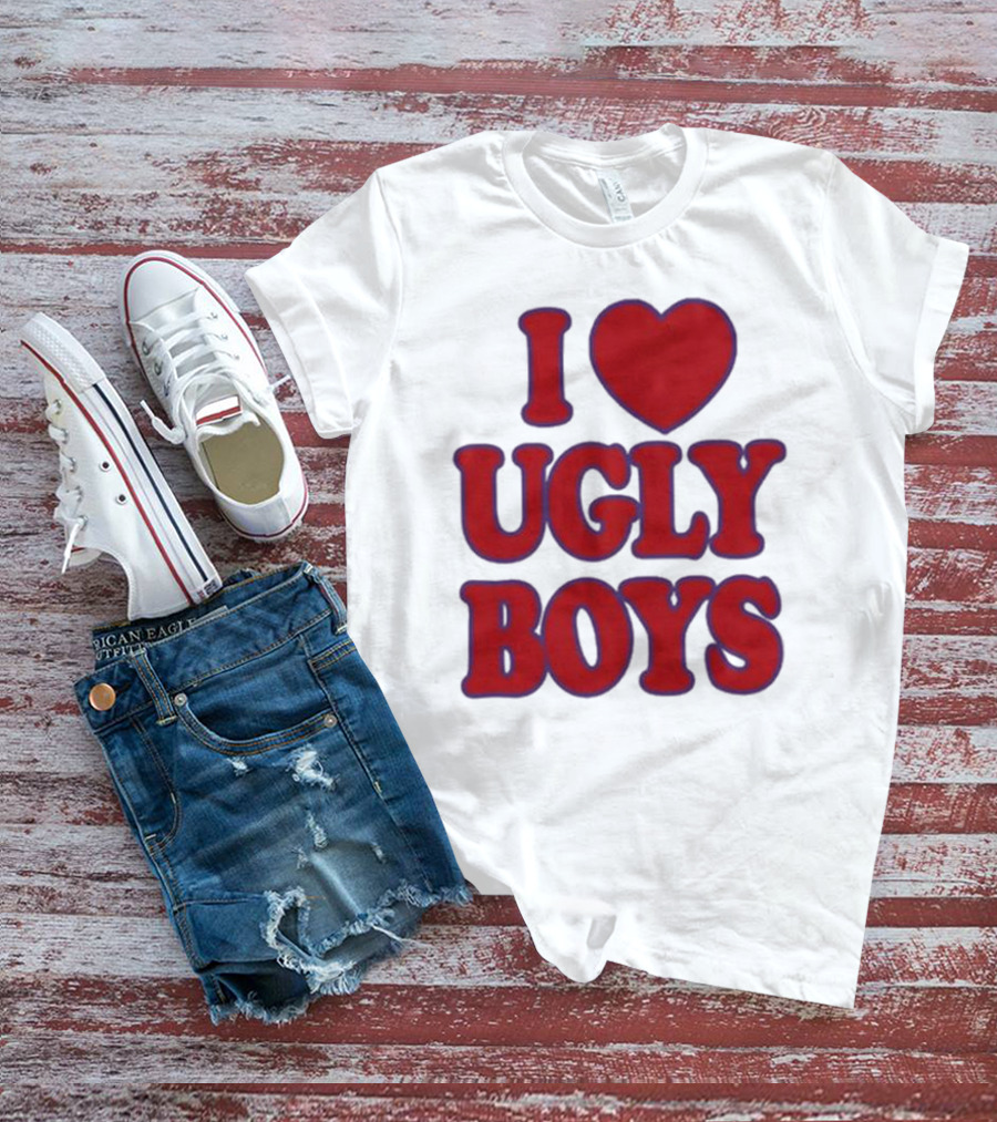 Omar Apollo I Love Ugly Boys Red Text Heart T-Shirt