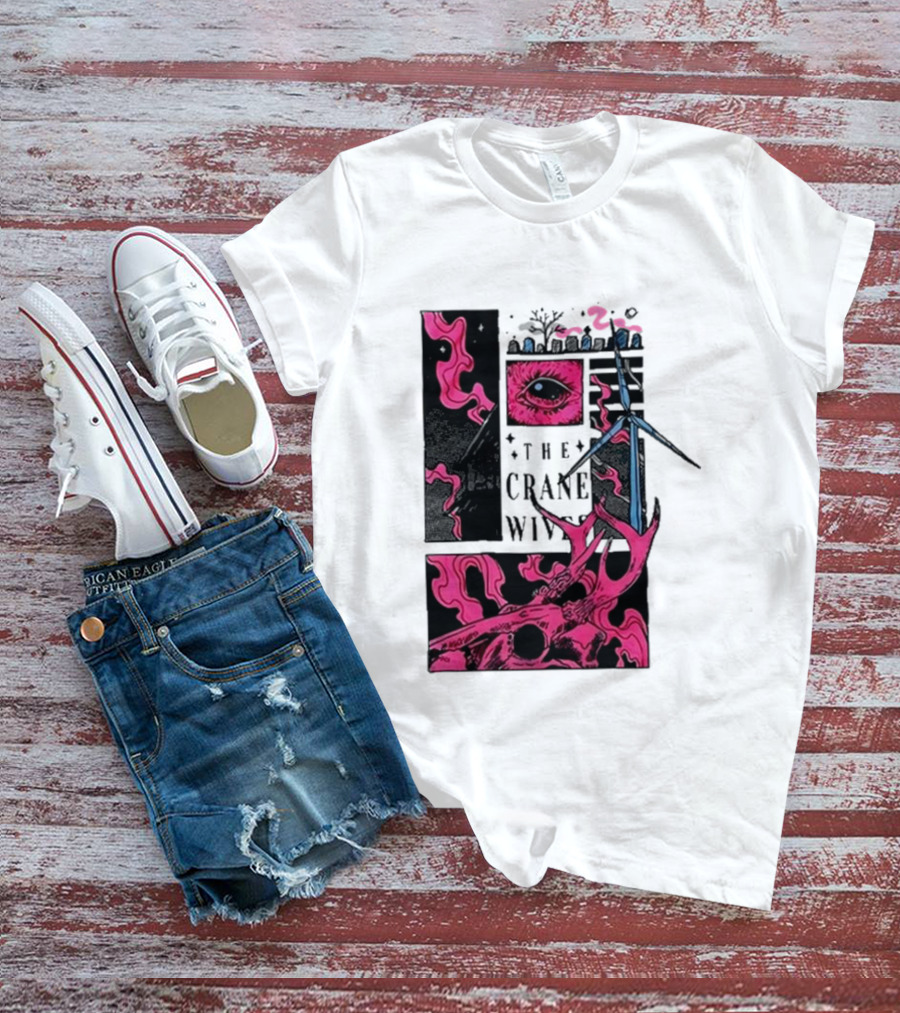 The Crane Wives The Well Pink Skull And Windmill T-Shirt