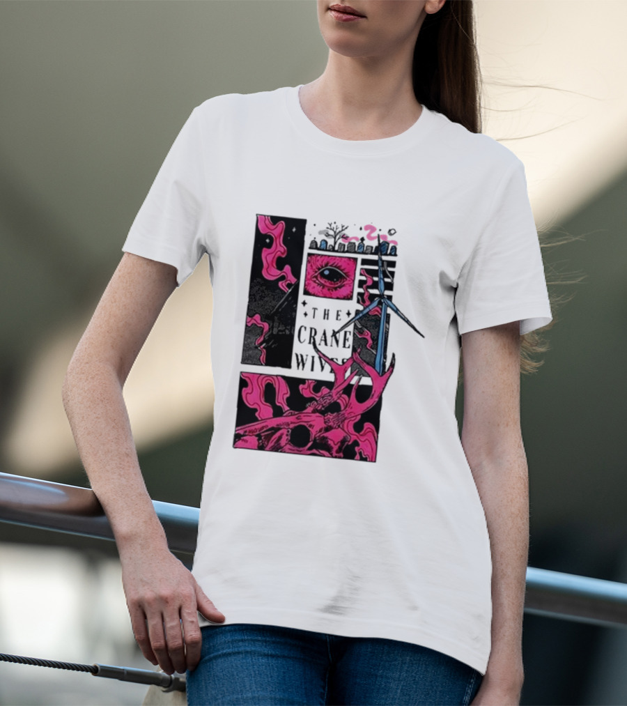 The Crane Wives The Well Pink Skull And Windmill T-Shirt